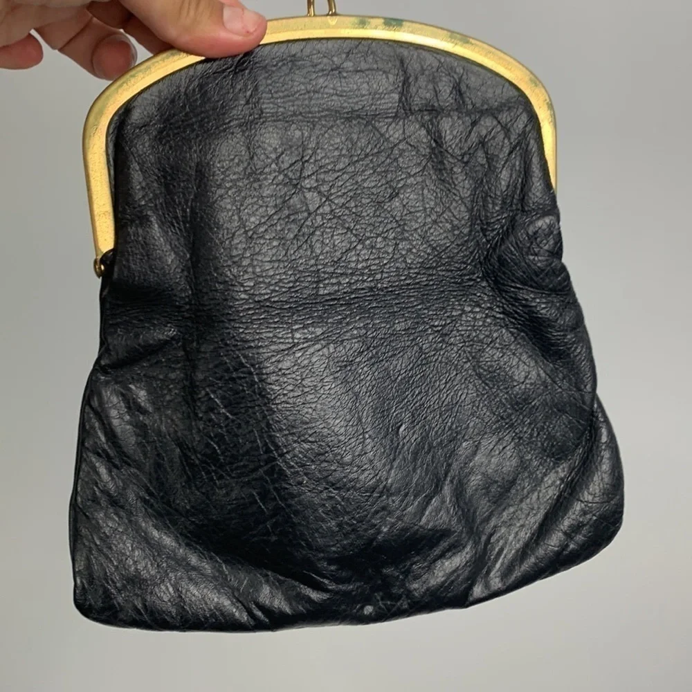 Vintage Black Kiss-Lock Clutch Wallet